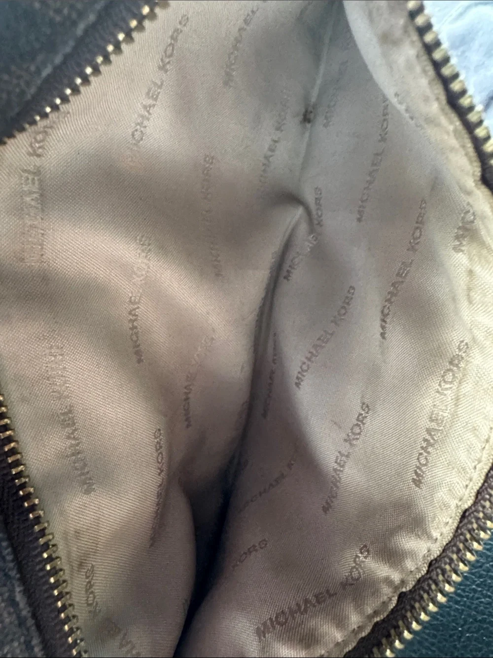 Michael Kors Metallic Brown Pebbled Wristlet with Gold Hardware